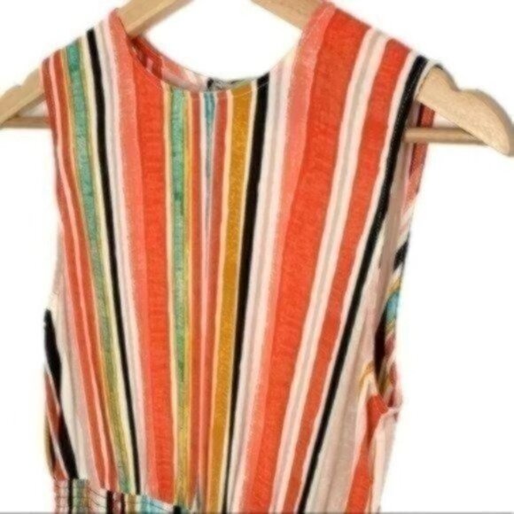 Stripped Slip on Dress with elastic waist - Picture 2 of 5